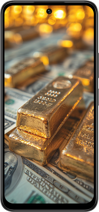 Силиконовый чехол Слитки и доллары для Infinix Smart 10 PLus - 6105u-4108 изображение 