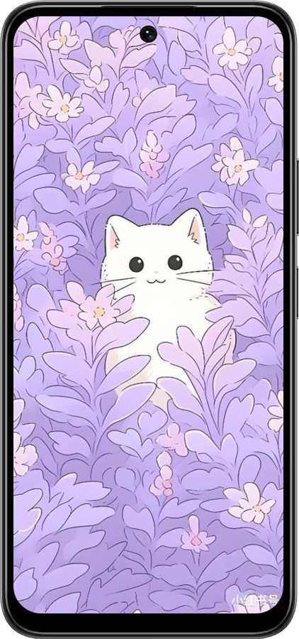 Силиконовый чехол Котик в цветах для Infinix Smart 10 PLus - 6390u-4108 изображение 