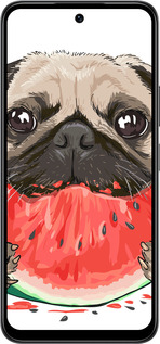 Силиконовый чехол Мопс и арбуз для Infinix Smart 10 - 4665u-4104 изображение 