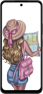 Силиконовый чехол Девушка с картой для Infinix Smart 10 - 4704u-4104 изображение 
