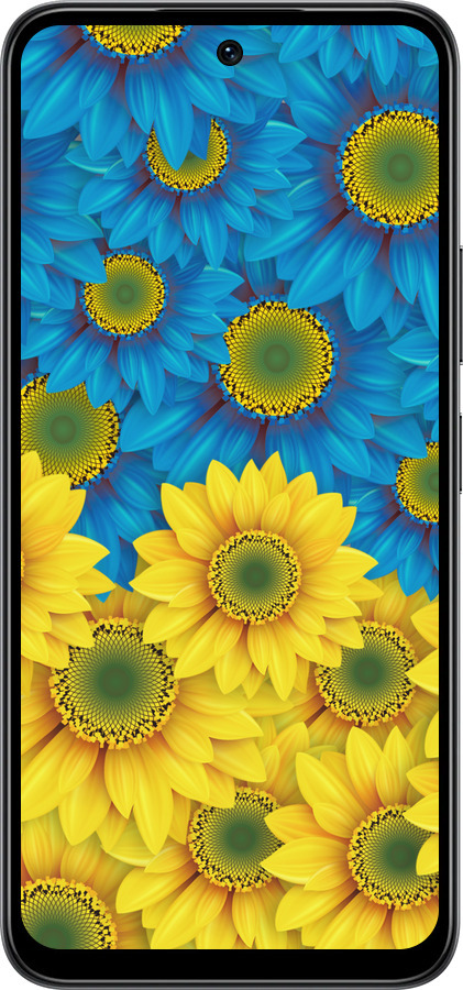 Силіконовий чехол Жовто-блакитні квіти  для Infinix Smart 10 - 1048u-4104 изображение 