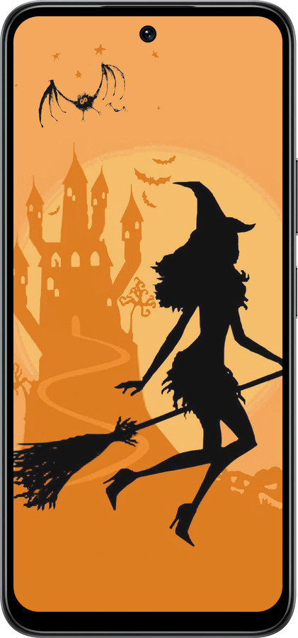 Силиконовый чехол Ведьма на метле для Infinix Smart 10 - 1184u-4104 изображение 