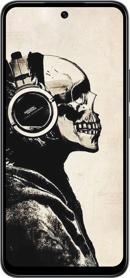 Силиконовый чехол Скелет-меломан v2 для Infinix Smart 10 - 1200u-4104 изображение 