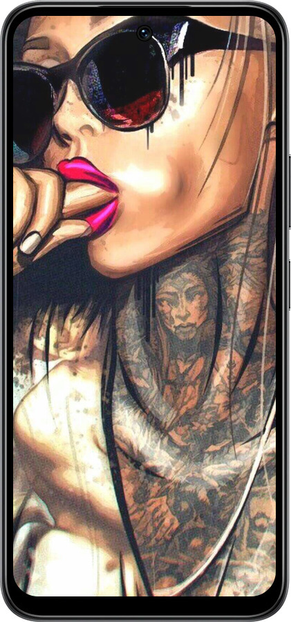Силиконовый чехол Девушка в тату для Infinix Smart 10 - 4001u-4104 изображение 