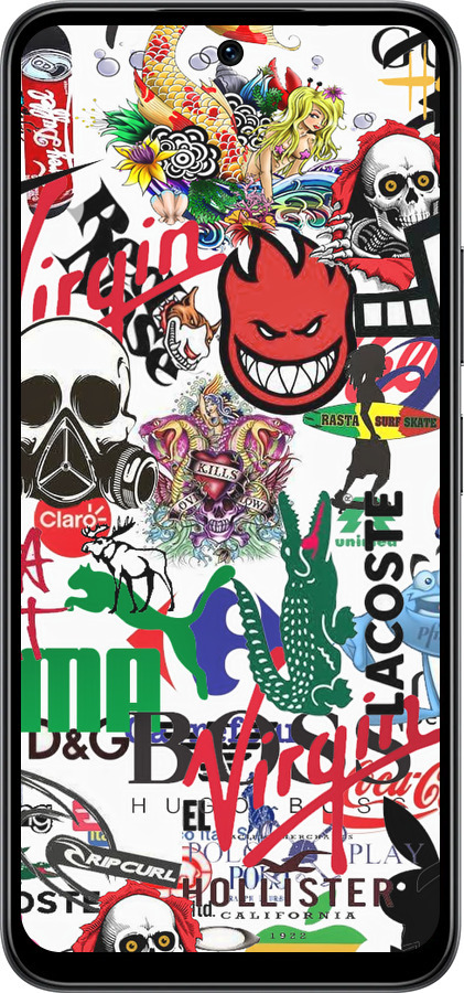 Силиконовый чехол Many different logos для Infinix Smart 10 - 4022u-4104 изображение 