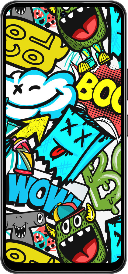 Силиконовый чехол Стикеры v4 для Infinix Smart 10 - 5508u-4104 изображение 