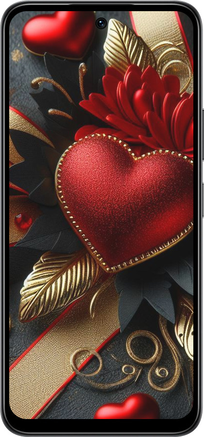 Силиконовый чехол Сердечки v2 для Infinix Smart 10 - 5832u-4104 изображение 