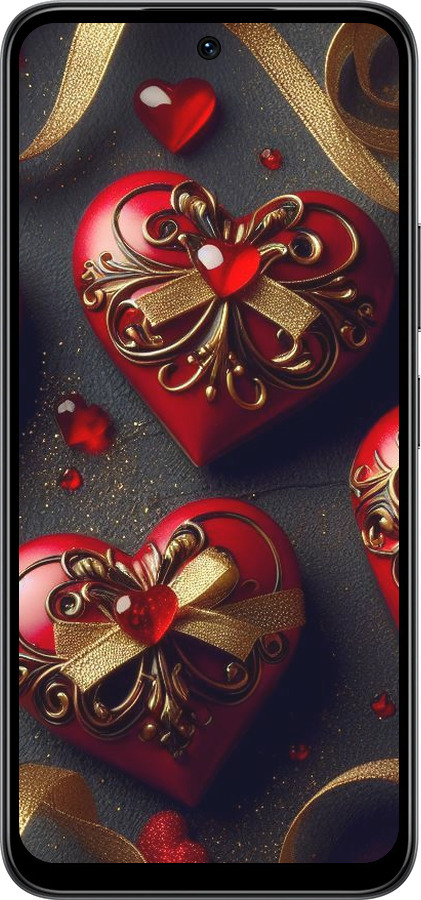 Силиконовый чехол Сердечки v4 для Infinix Smart 10 - 5834u-4104 изображение 