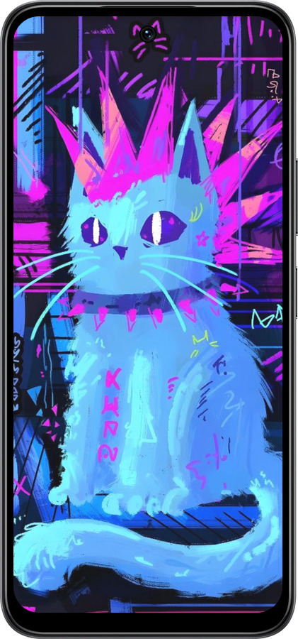 Силиконовый чехол Кот панк для Infinix Smart 10 - 6311u-4104 изображение 