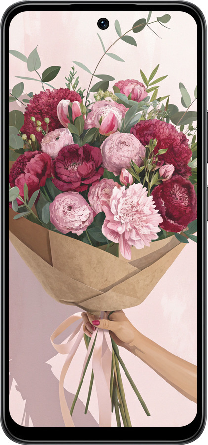 Силиконовый чехол Пионы 1 для Infinix Smart 10 - 6705u-4104 изображение 