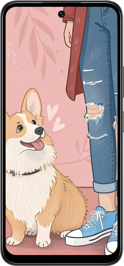 Силиконовый чехол Корги 3 для Infinix Smart 10 - 6707u-4104 изображение 