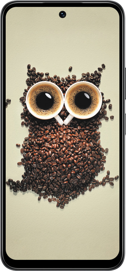 Силиконовый чехол Сова из кофе для Infinix Smart 10 - 777u-4104 изображение 