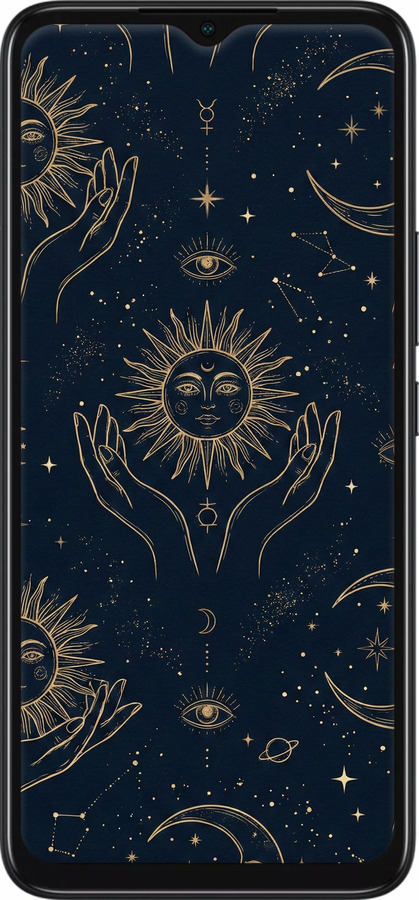 TPU чехол Celestial Harmony: Sun & Moon Gold Mystic Pattern для Infinix Smart 6 - 6778b-2758 изображение 