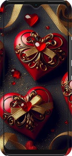 3D пластиковый матовый чехол Сердечки v4 для Infinix Smart 6 - 5834m-2758 изображение 