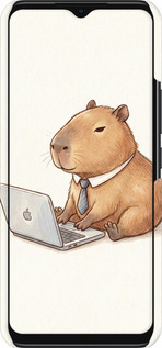 3D пластиковий матовий чехол Funny Capybara CEO Working для Infinix Smart 6 - 6777m-2758 изображение 