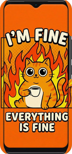 3D пластиковий матовий чехол Funny Cat для Infinix Smart 6 - 6786m-2758 изображение 