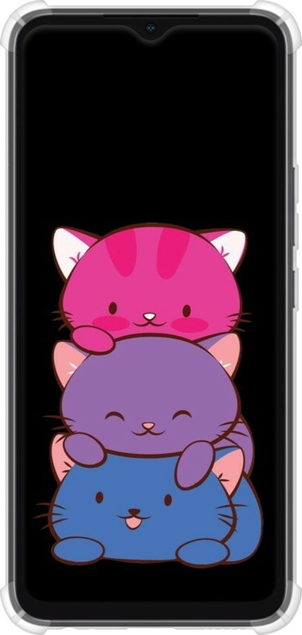 Силикон с усиленными углами чехол Милые кошки для Infinix Smart 6 - 6518sp-2758 изображение 