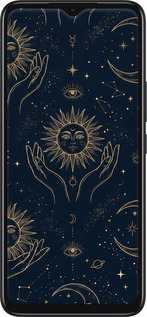 Силиконовый чехол Celestial Harmony: Sun & Moon Gold Mystic Pattern для Infinix Smart 6 - 6778u-2758 изображение 