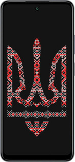 Силиконовый чехол Герб - вышиванка на черном фоне для Infinix Smart 8 Plus - 1196u-3677 изображение 