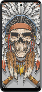 Силиконовый чехол Череп индейца для Infinix Smart 8 Plus - 4032u-3677 изображение 