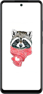 Силиконовый чехол Енот в шарфе для Infinix Smart 8 Plus - 4688u-3677 изображение 