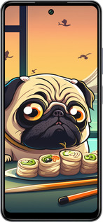 Силиконовый чехол Мопс и суши для Infinix Smart 8 Plus - 5588u-3677 изображение 