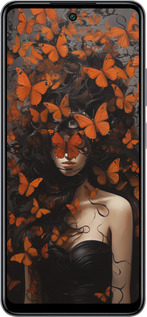 Силиконовый чехол Девушка с оранжевыми бабочками для Infinix Smart 8 Plus - 5941u-3677 изображение 