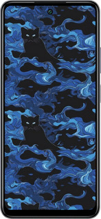 Силиконовый чехол Абстрактный узор черных котов на синем фоне для Infinix Smart 8 Plus - 6525u-3677 изображение 