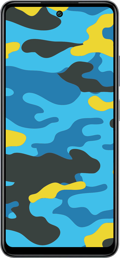 Силиконовый чехол Желто-голубой камуфляж для Infinix Smart 8 Plus - 1084u-3677 изображение 