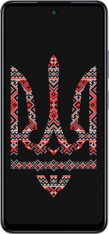 Силиконовый чехол Герб - вышиванка на черном фоне для Infinix Smart 8 Plus - 1196u-3677 изображение 