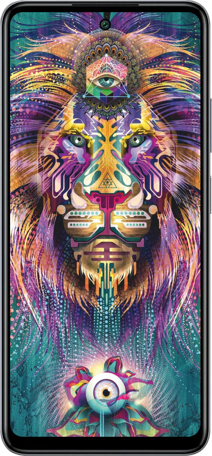 Силиконовый чехол Люминесцентный лев для Infinix Smart 8 Plus - 4037u-3677 изображение 