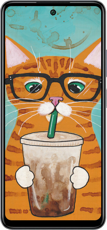 Силиконовый чехол Зеленоглазый кот в очках для Infinix Smart 8 Plus - 4054u-3677 изображение 