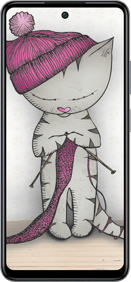 Силиконовый чехол Кошка рукодельница для Infinix Smart 8 Plus - 4056u-3677 изображение 