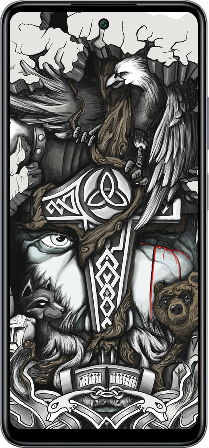 Силиконовый чехол Тату Викинг для Infinix Smart 8 Plus - 4098u-3677 изображение 