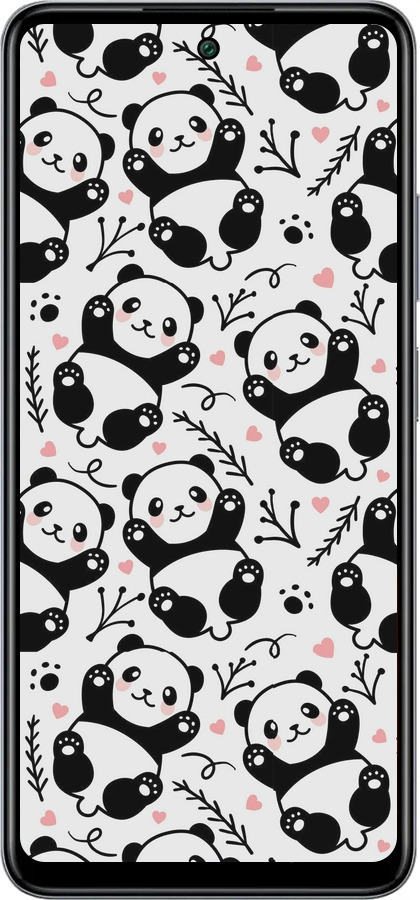 Силиконовый чехол Панды для Infinix Smart 8 Plus - 4318u-3677 изображение 
