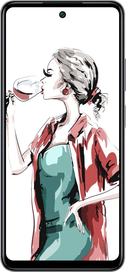 Силиконовый чехол Девушка с бокалом для Infinix Smart 8 Plus - 4662u-3677 изображение 