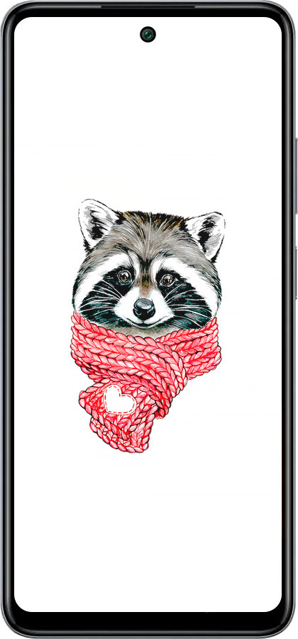 Силиконовый чехол Енот в шарфе для Infinix Smart 8 Plus - 4688u-3677 изображение 