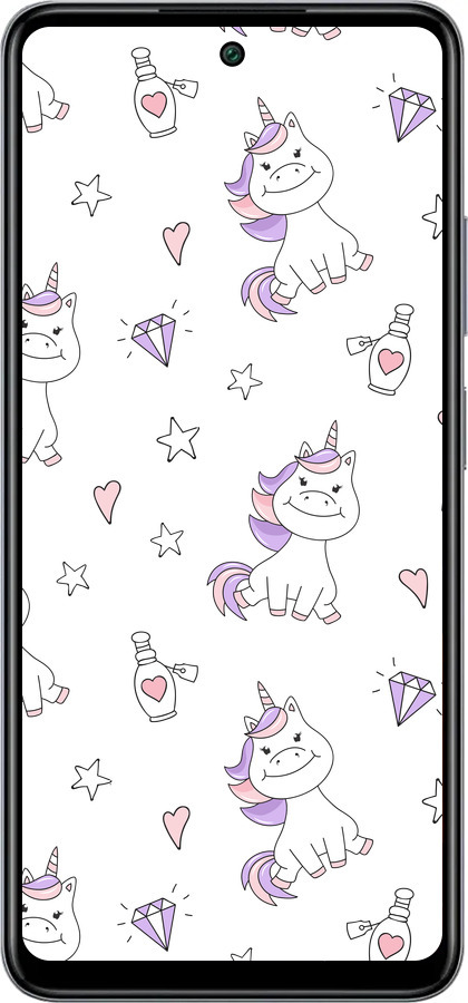 Силиконовый чехол Единорожка v2 для Infinix Smart 8 Plus - 4703u-3677 изображение 