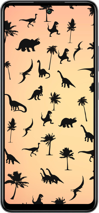 Силиконовый чехол Динозаврики 1 для Infinix Smart 8 Plus - 4772u-3677 изображение 