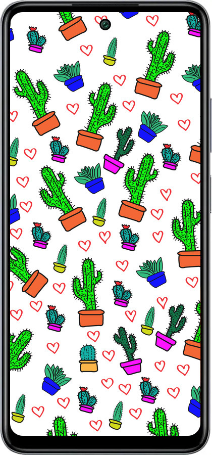 Силиконовый чехол Кактусы 4 для Infinix Smart 8 Plus - 4856u-3677 изображение 