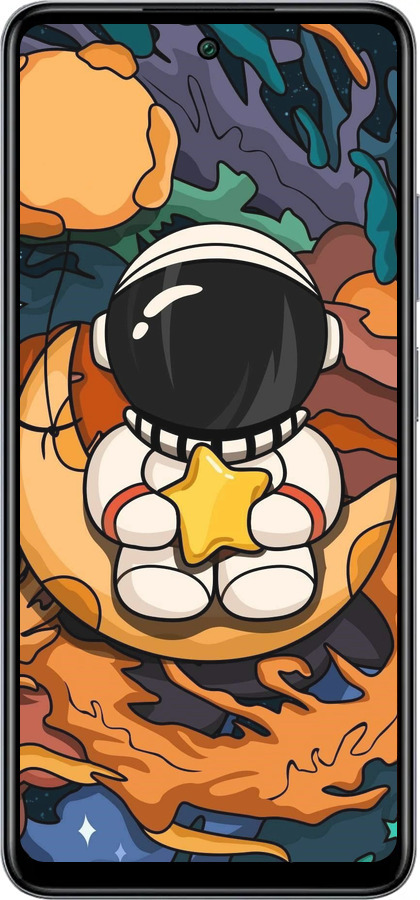 Силиконовый чехол Астронавт и звезда для Infinix Smart 8 Plus - 5326u-3677 изображение 