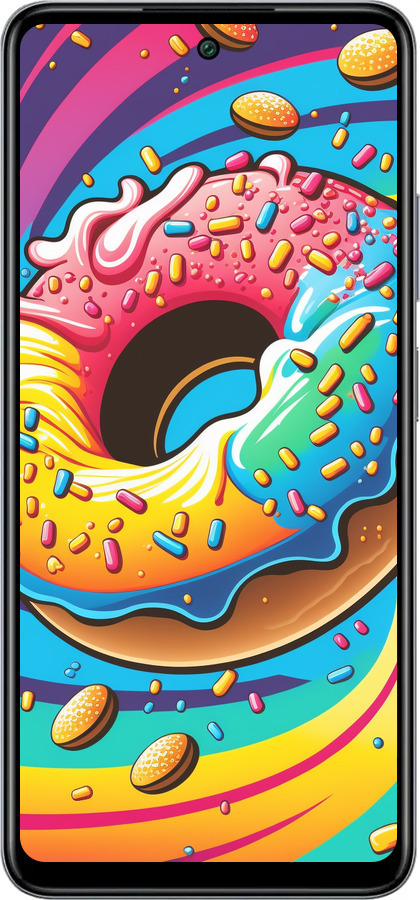 Силиконовый чехол Пончик радуга для Infinix Smart 8 Plus - 5584u-3677 изображение 