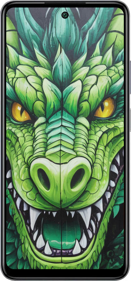 Силиконовый чехол Зелёный дракон для Infinix Smart 8 Plus - 5816u-3677 изображение 