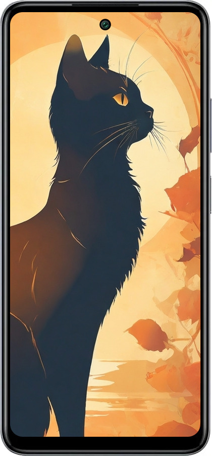 Силиконовый чехол Черная кошка v2 для Infinix Smart 8 Plus - 5830u-3677 изображение 