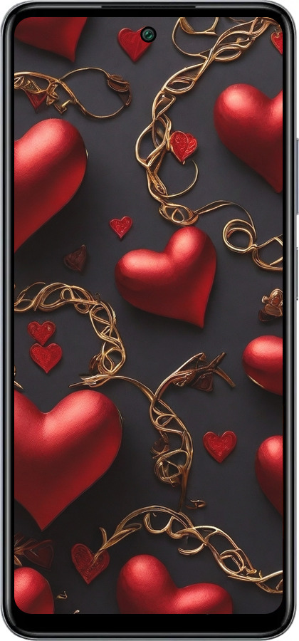 Силиконовый чехол Сердечки для Infinix Smart 8 Plus - 5831u-3677 изображение 