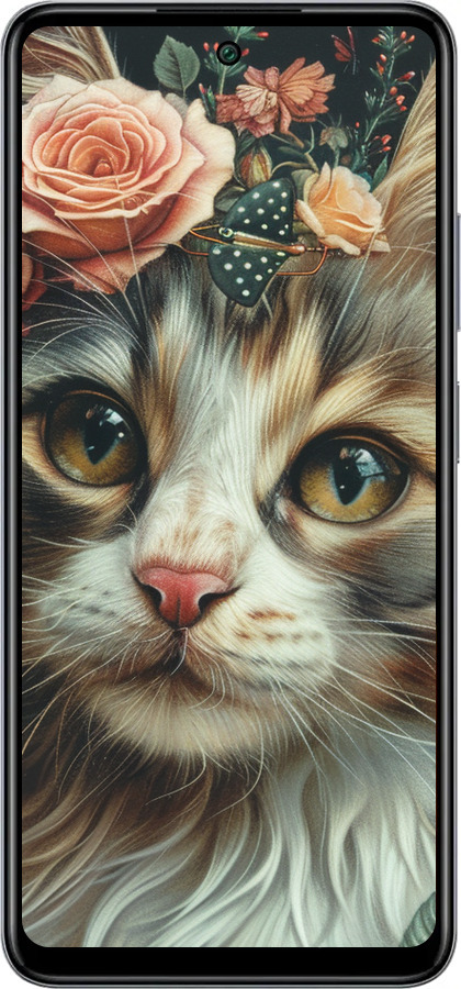 Силиконовый чехол Cats and flowers для Infinix Smart 8 Plus - 6069u-3677 изображение 