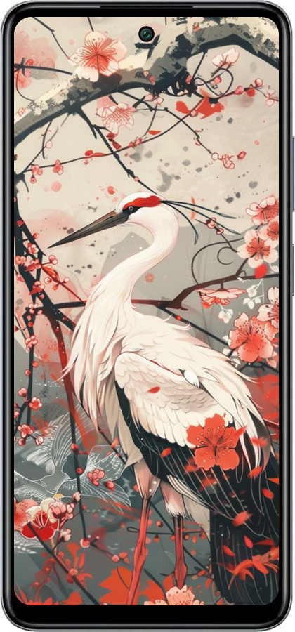 Силиконовый чехол Аист в цвету сакуры для Infinix Smart 8 Plus - 6109u-3677 изображение 