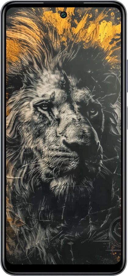 Силиконовый чехол Лев в золотых красках для Infinix Smart 8 Plus - 6155u-3677 изображение 