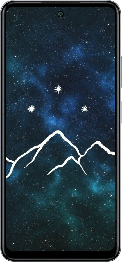 Силиконовый чехол Горы и звезды нарисованы на фоне галактики для Infinix Smart 8 Plus - 6490u-3677 изображение 