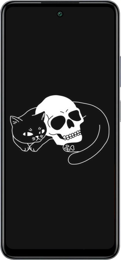 Силиконовый чехол С изображением кота и черепа для Infinix Smart 8 Plus - 6491u-3677 изображение 